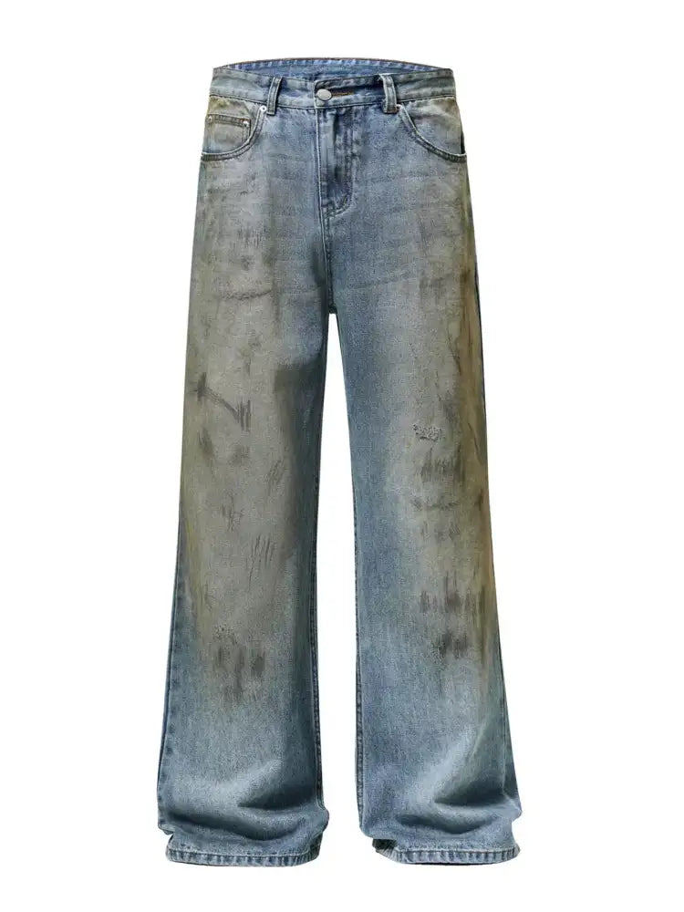 Men’s Full Size Wide Leg Relaxed Fit Jeans Plus