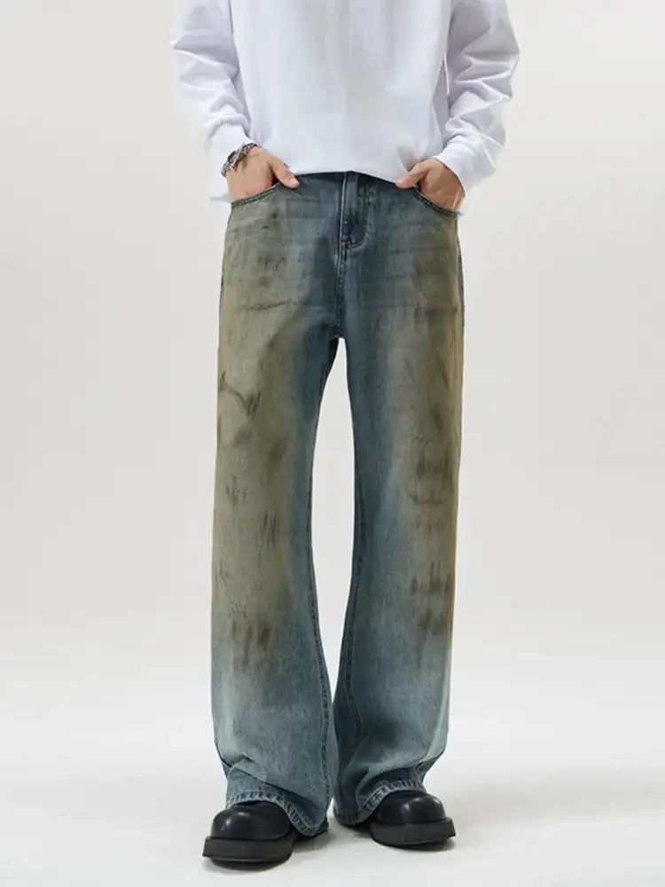 Men’s Full Size Wide Leg Relaxed Fit Jeans Plus