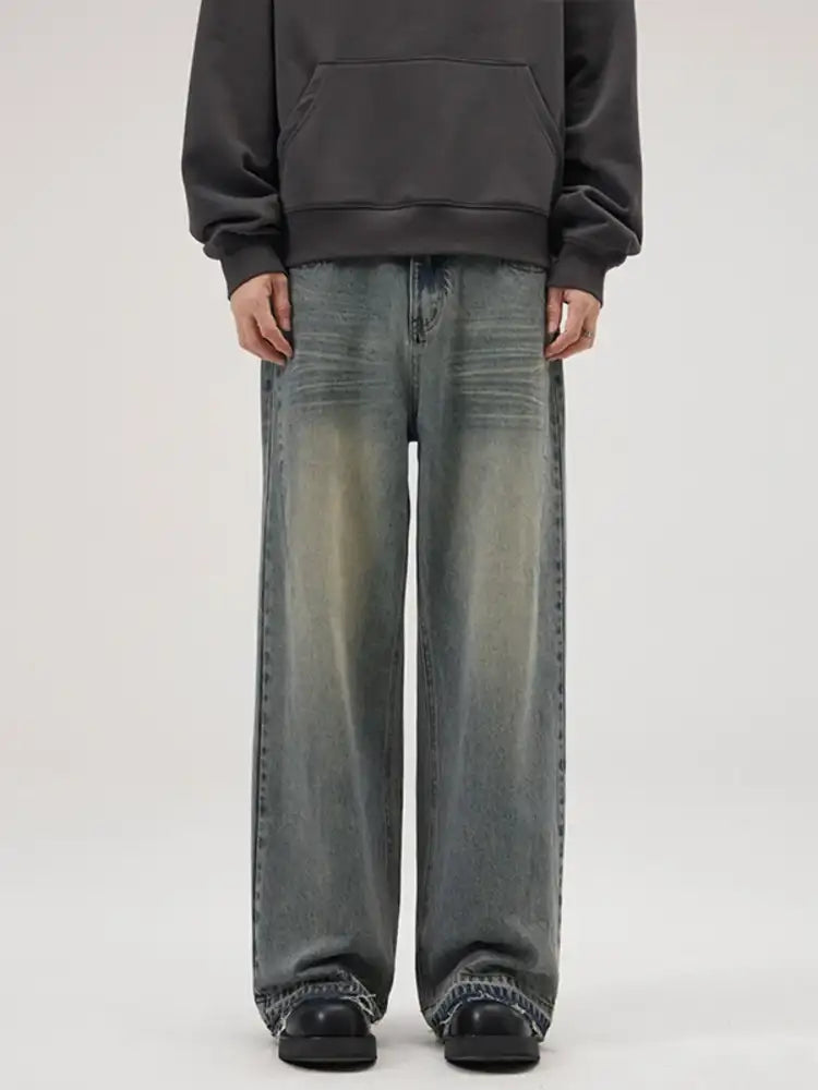 Men’s Full Size Wide Leg Relaxed Fit Jeans Plus