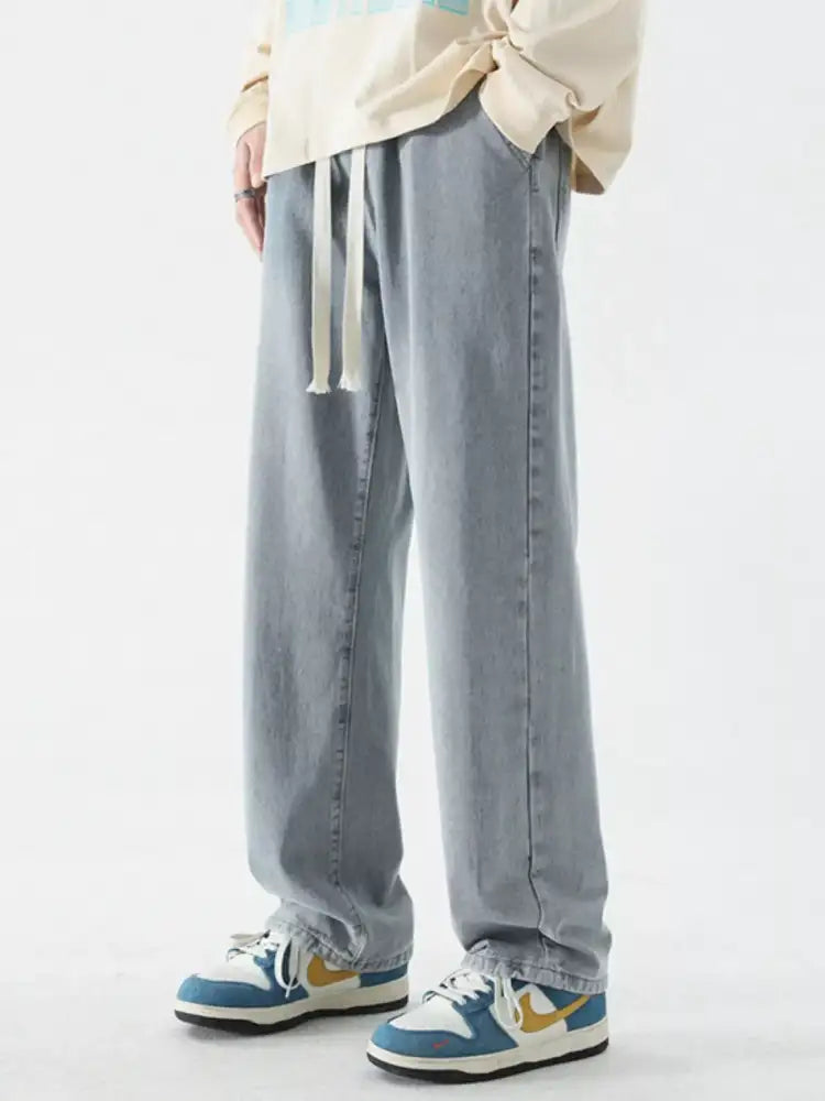 Men’s Full Size Wide Leg Relaxed Fit Vintage Wash Jeans Plus