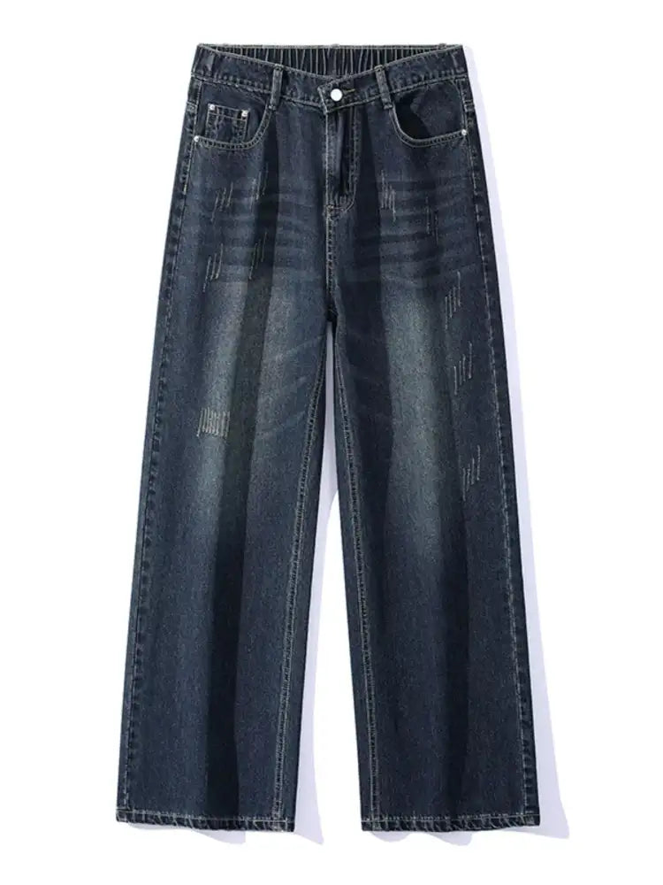 Men’s Full Size Wide Leg Wash Jeans Plus