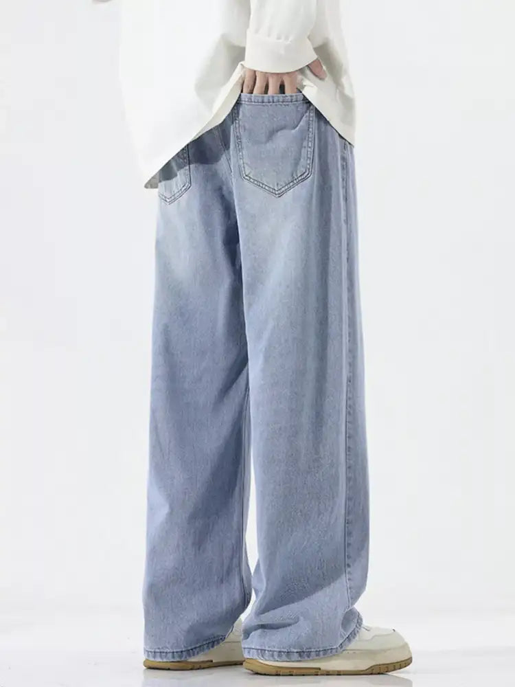 Men’s Full Size Wide Leg Wash Jeans Plus