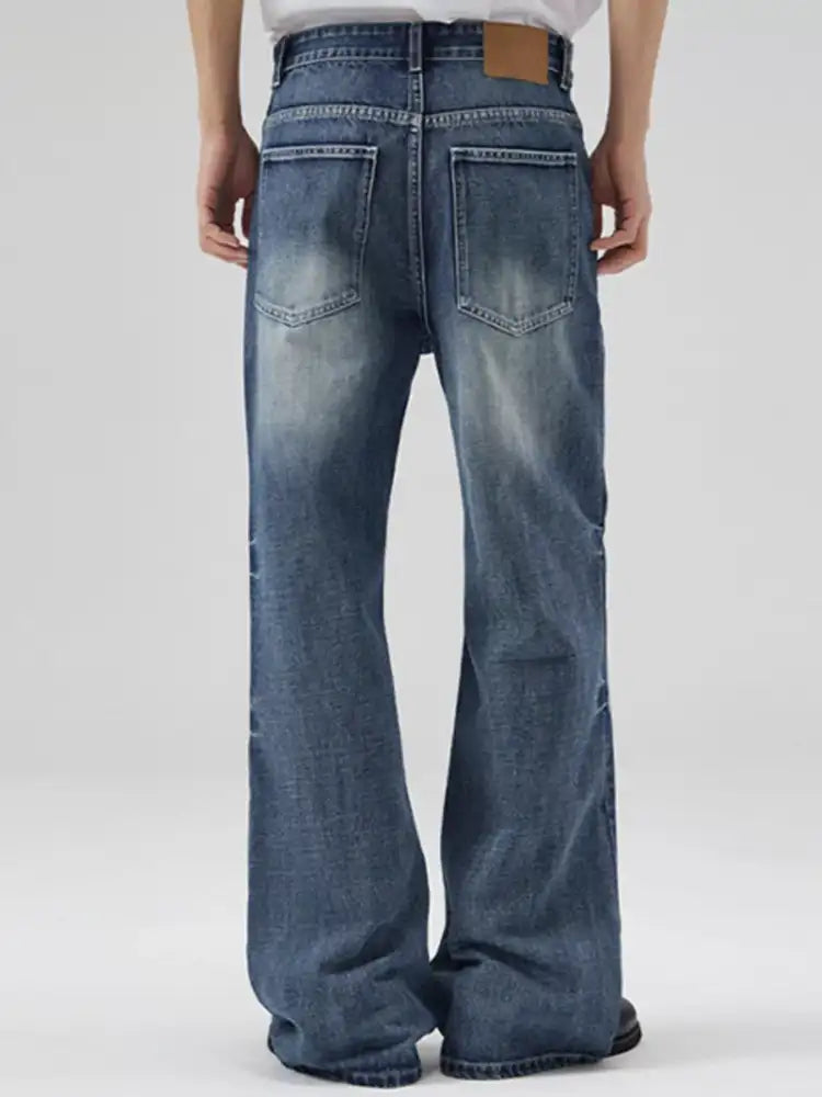 Men’s Full Size Wide Leg Wash Jeans Plus