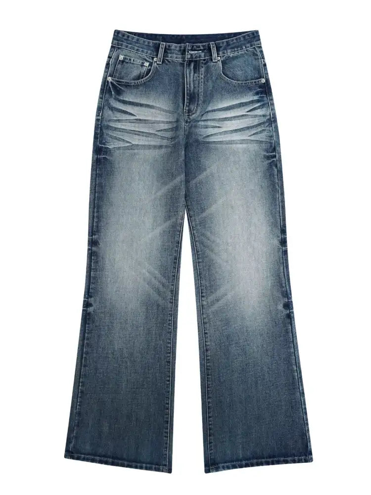 Men’s Full Size Wide Leg Wash Jeans Plus