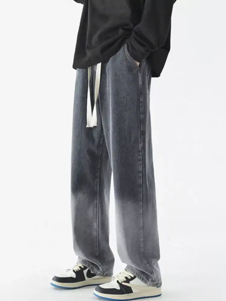 Men’s Full Size Wide Leg Washed Jeans Plus