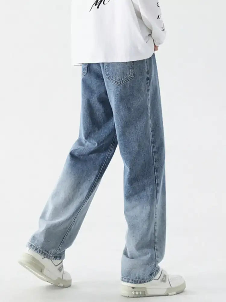 Men’s Full Size Wide Leg Washed Jeans Plus