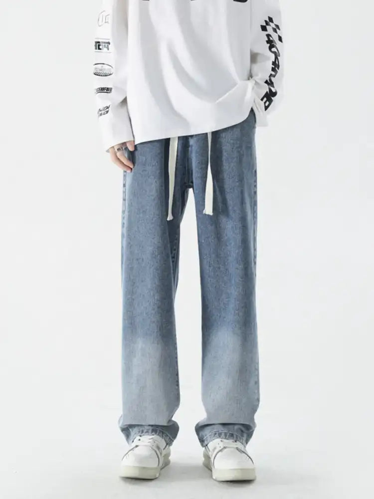 Men’s Full Size Wide Leg Washed Jeans Plus