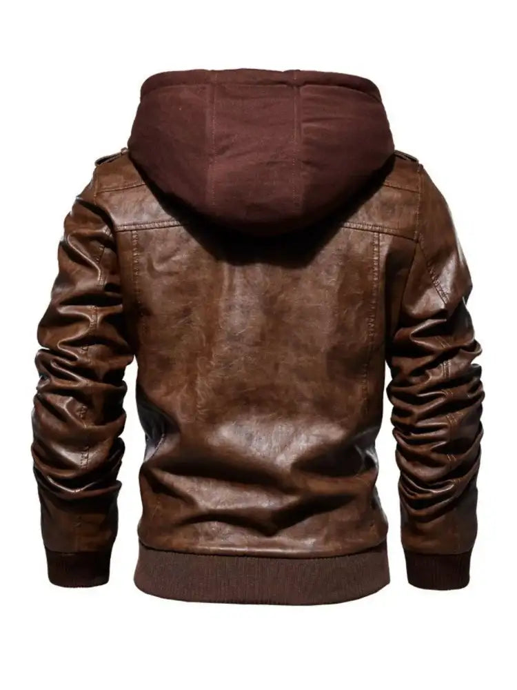 Men’s Full Size Zip Up Drawstring Hooded Jacket Plus
