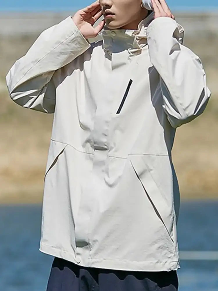 Men’s Full Size Zip Up Long Sleeve Hooded Jacket Plus