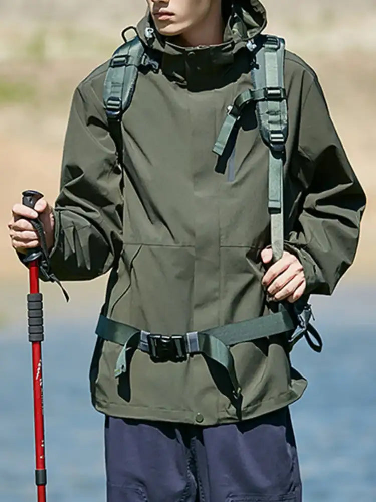 Men’s Full Size Zip Up Long Sleeve Hooded Jacket Plus