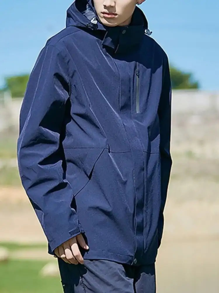 Men’s Full Size Zip Up Long Sleeve Hooded Jacket Plus