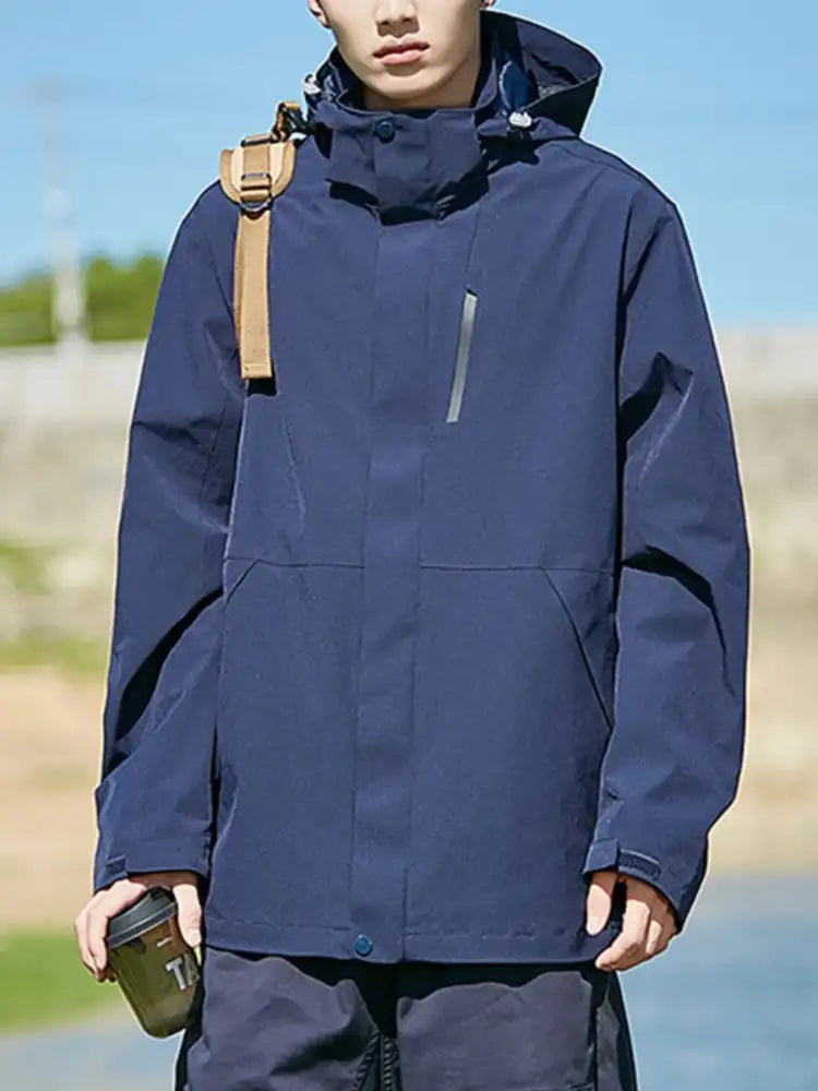 Men’s Full Size Zip Up Long Sleeve Hooded Jacket Plus