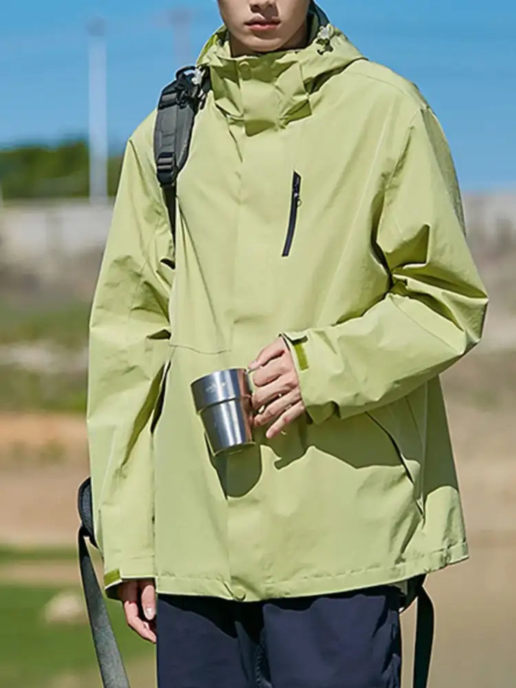 Men’s Full Size Zip Up Long Sleeve Hooded Jacket Plus