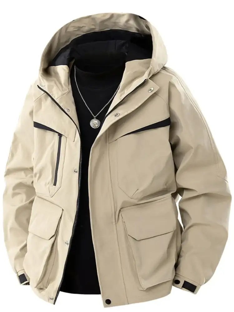 Men’s Full Size Zip Up Long Sleeve Hooded Jacket Plus