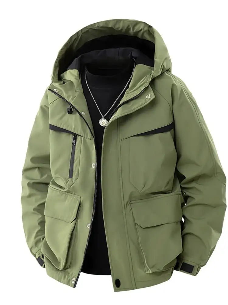 Men’s Full Size Zip Up Long Sleeve Hooded Jacket Plus