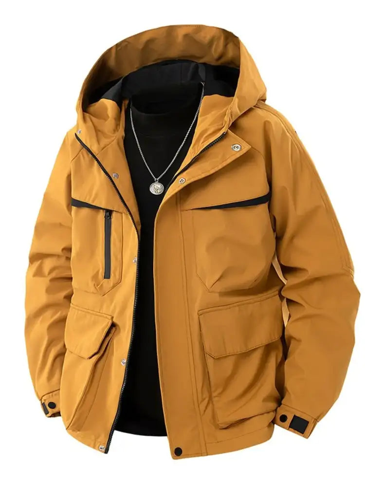 Men’s Full Size Zip Up Long Sleeve Hooded Jacket Plus