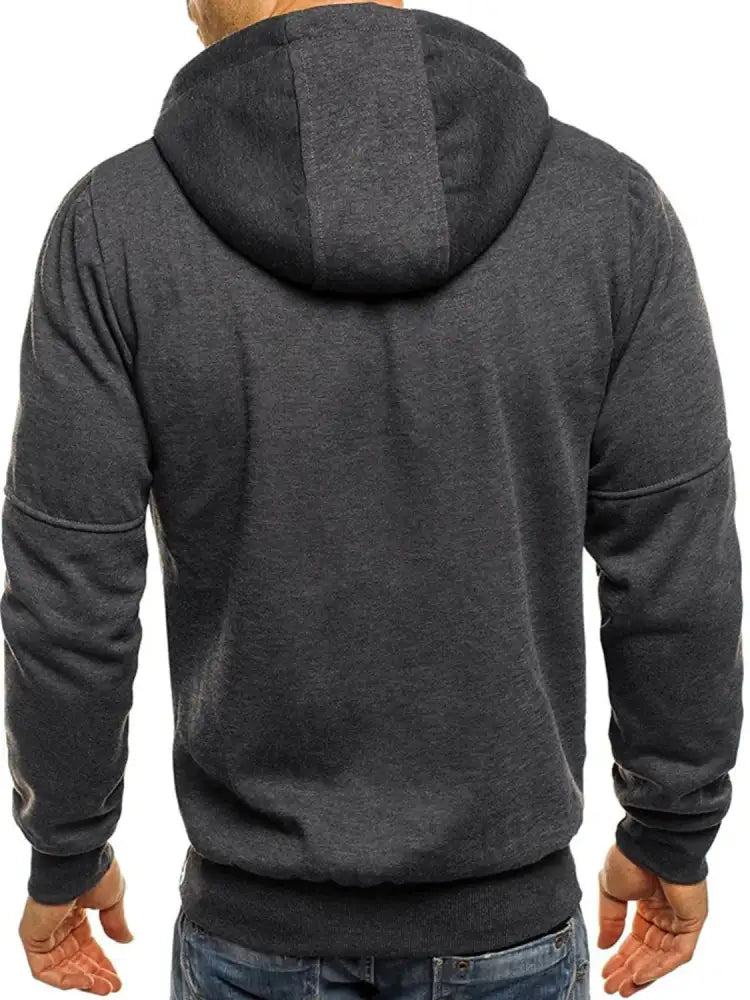 Men’s Full Size Zip Up Long Sleeve Hoodie Plus