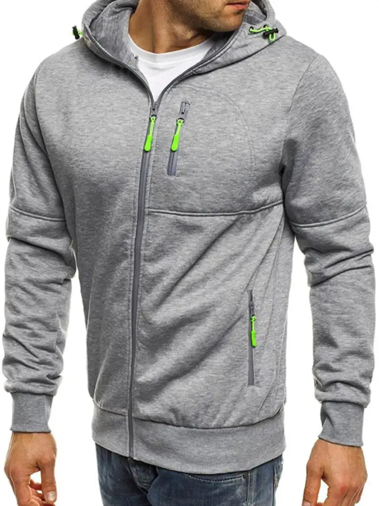 Men’s Full Size Zip Up Long Sleeve Hoodie Plus