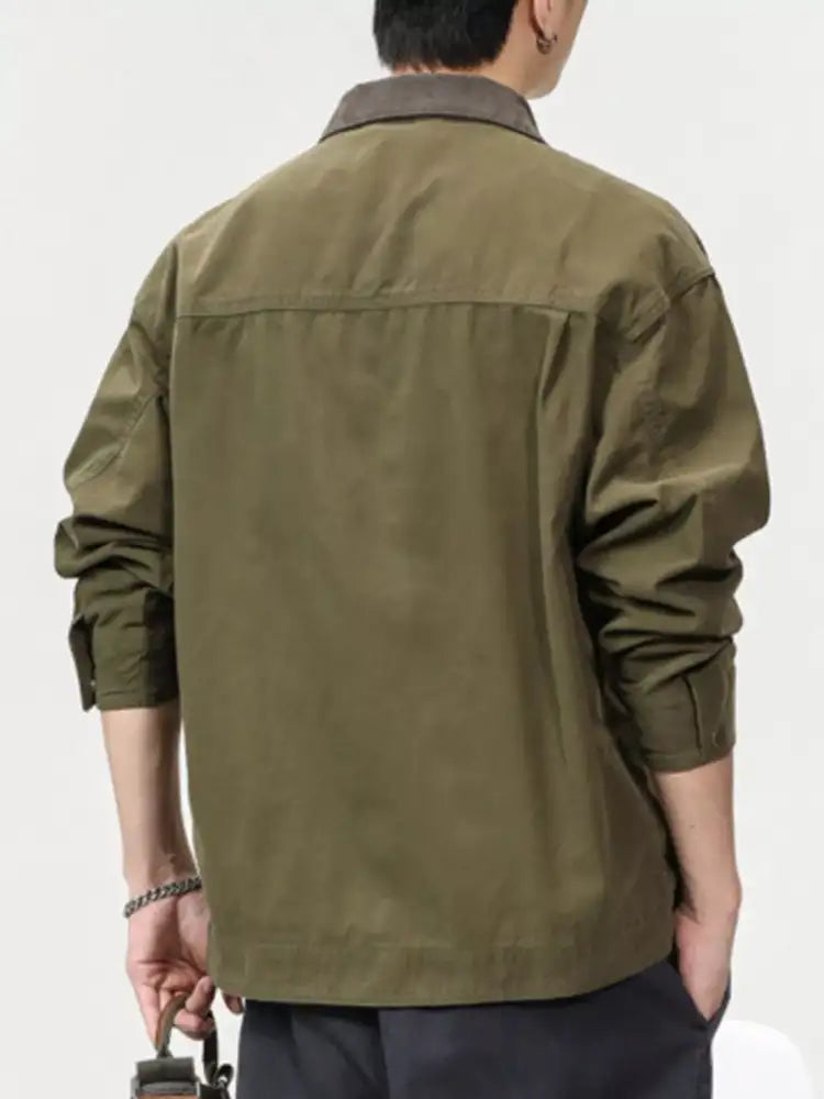 Men’s Full Size Zip UP Long Sleeve Jacket Plus