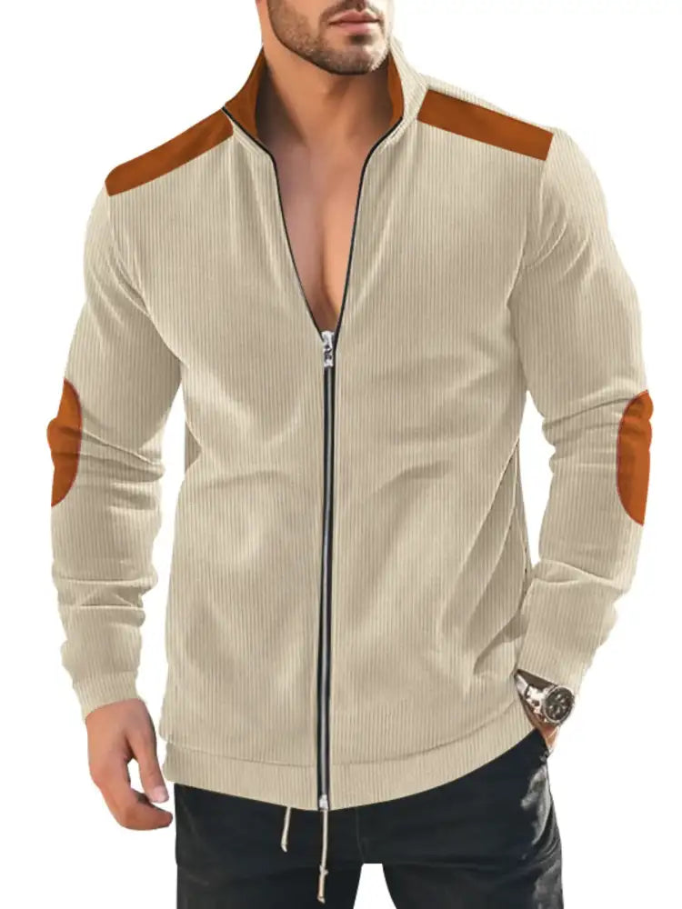 Men’s Full Size Zip Up Long Sleeve Jacket Plus