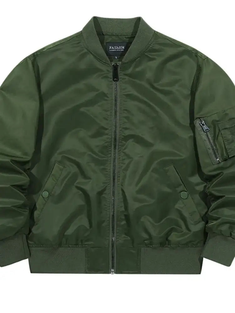 Men’s Full Size Zip Up Long Sleeve Jacket Plus