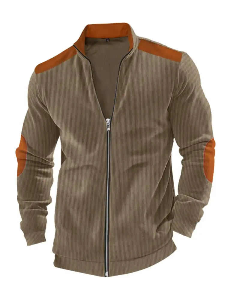 Men’s Full Size Zip Up Long Sleeve Jacket Plus