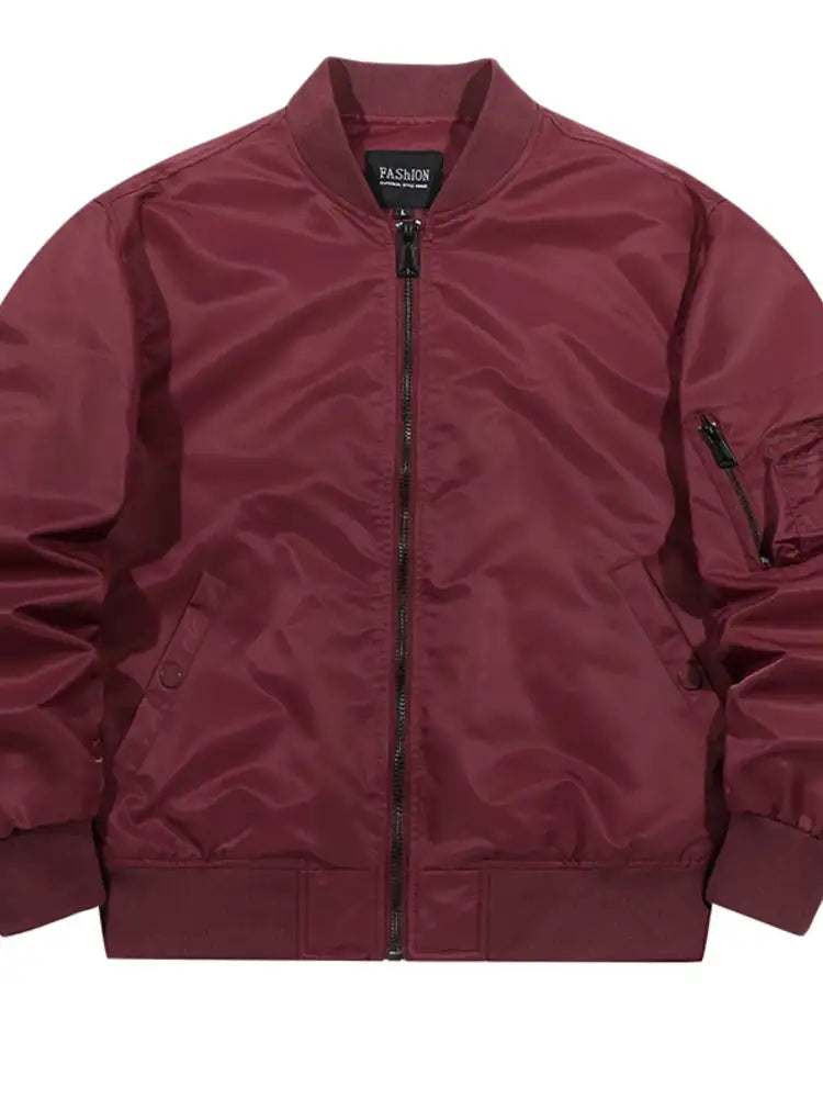 Men’s Full Size Zip Up Long Sleeve Jacket Plus