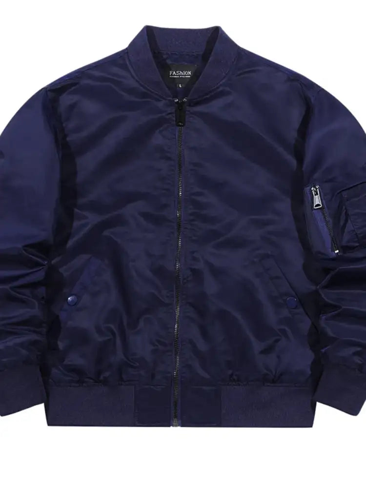 Men’s Full Size Zip Up Long Sleeve Jacket Plus