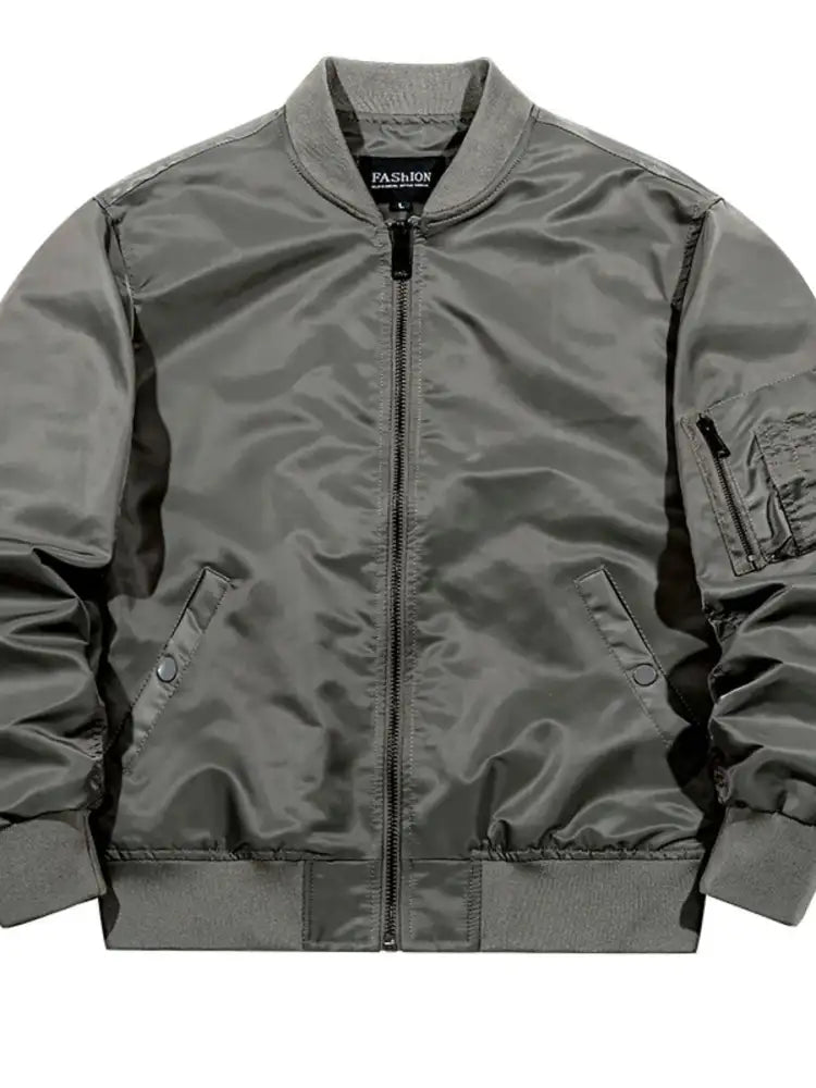 Men’s Full Size Zip Up Long Sleeve Jacket Plus