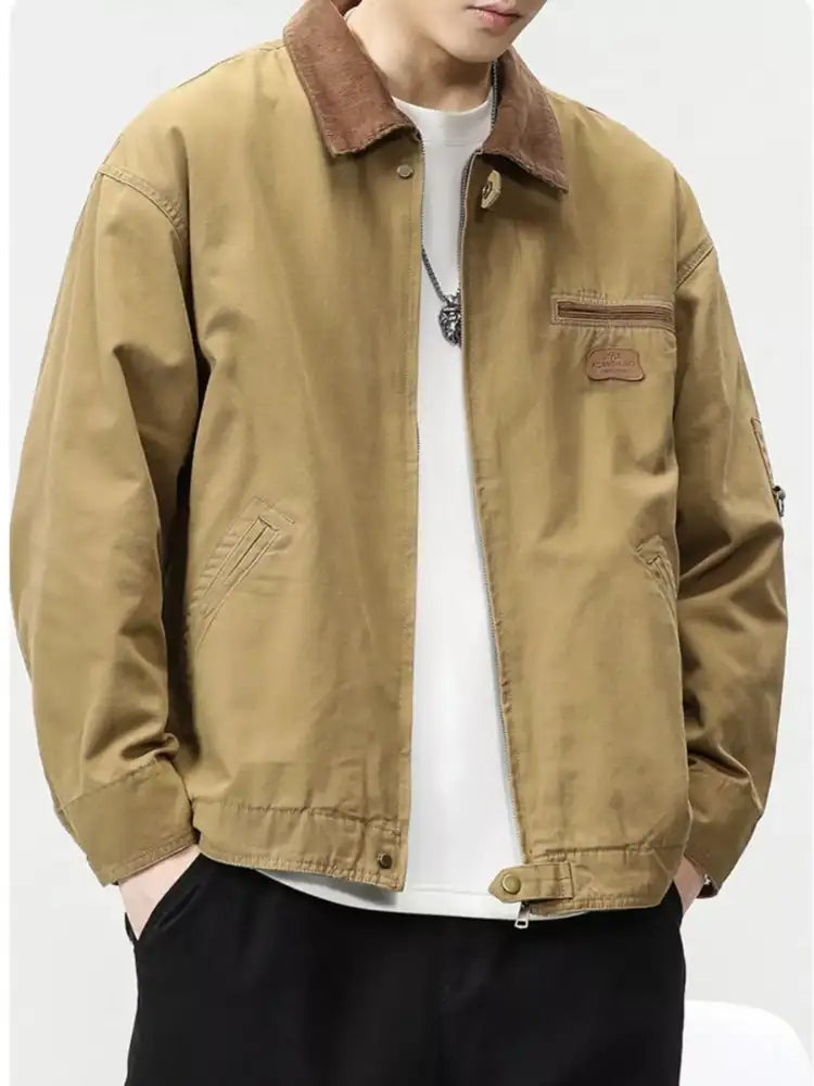 Men’s Full Size Zip UP Long Sleeve Jacket Plus