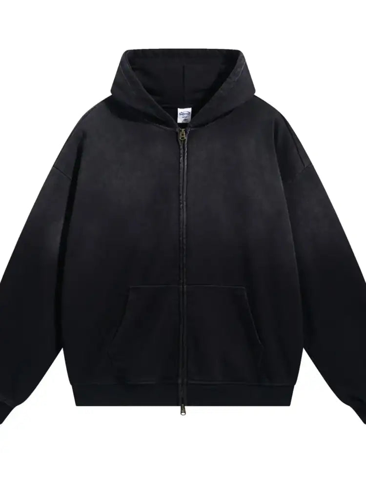 Men’s Gradient Zip Up Drop Shoulder Hoodie