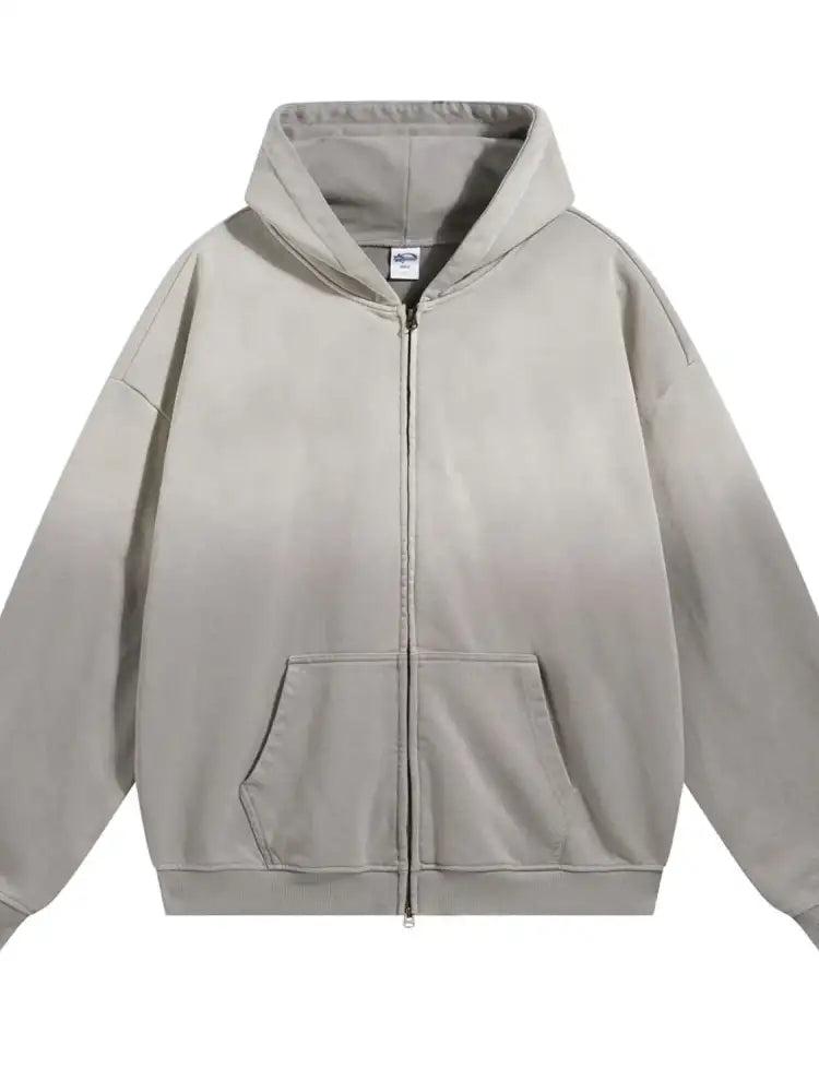 Men’s Gradient Zip Up Drop Shoulder Hoodie