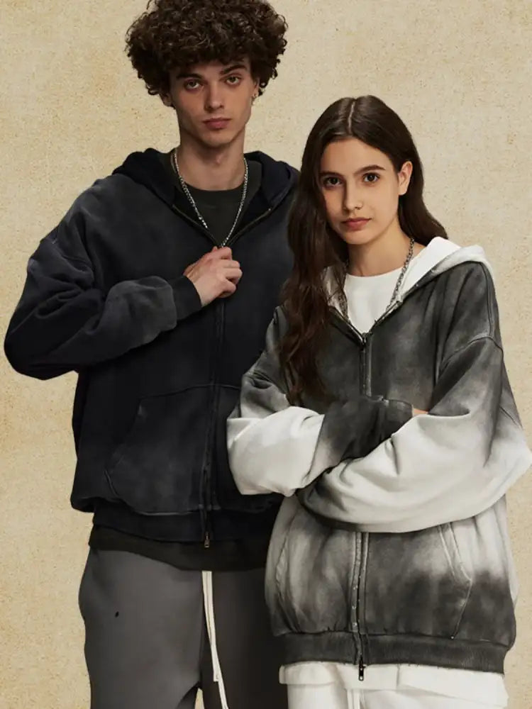 Men’s Gradient Zip Up Hoodie