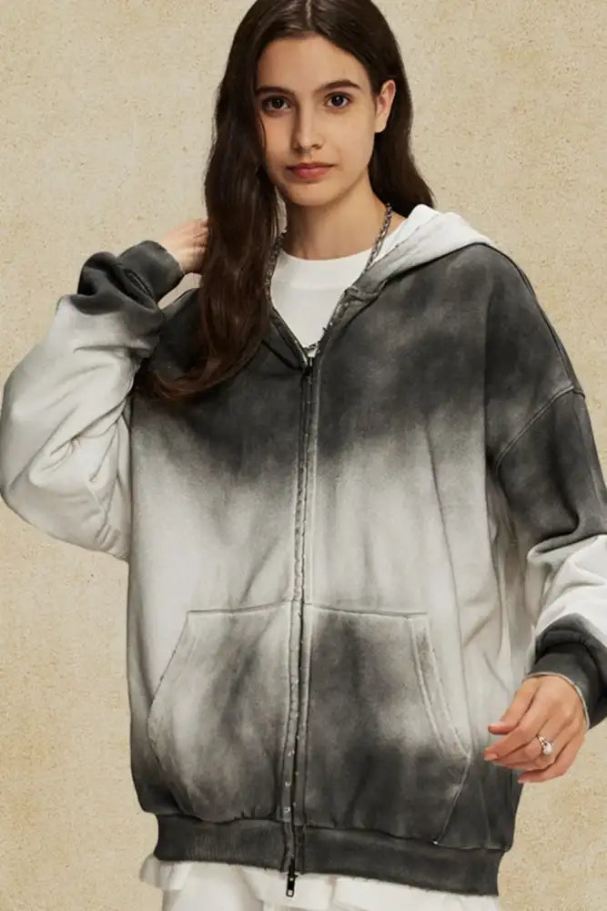 Men’s Gradient Zip Up Hoodie