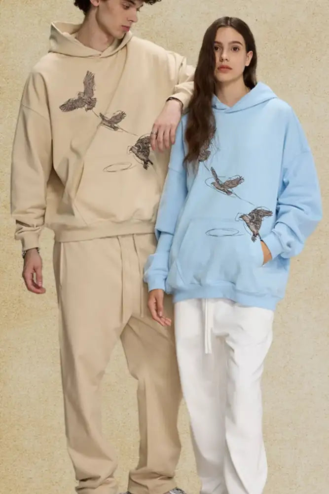 Men’s Graphic Long Sleeve Hoodie with Kangaroo Pocket