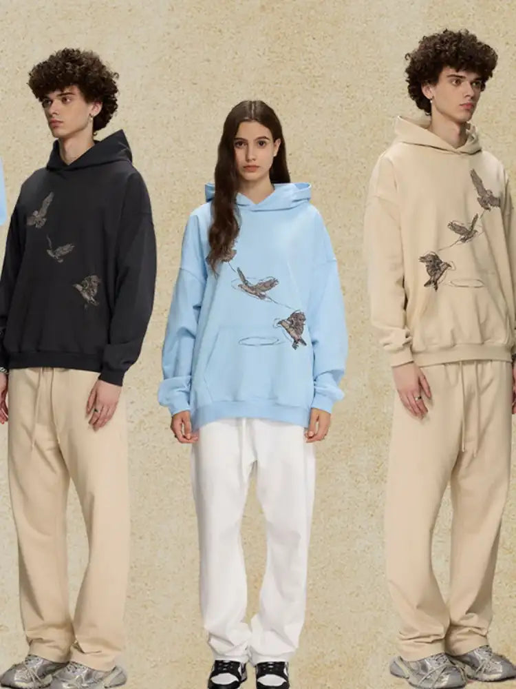 Men’s Graphic Long Sleeve Hoodie with Kangaroo Pocket