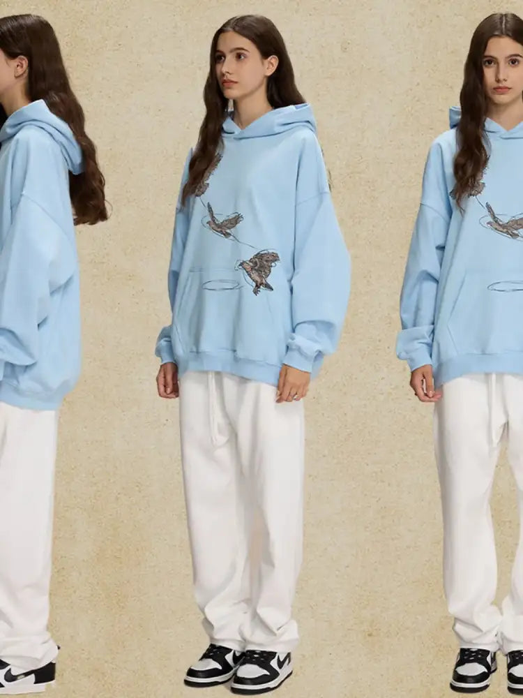 Men’s Graphic Long Sleeve Hoodie with Kangaroo Pocket