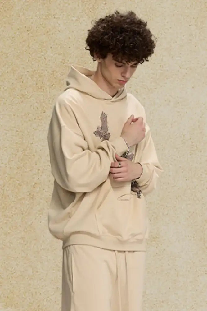 Men’s Graphic Long Sleeve Hoodie with Kangaroo Pocket