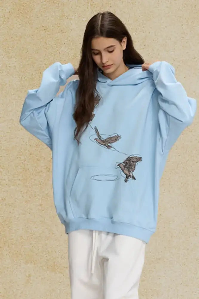 Men’s Graphic Long Sleeve Hoodie with Kangaroo Pocket