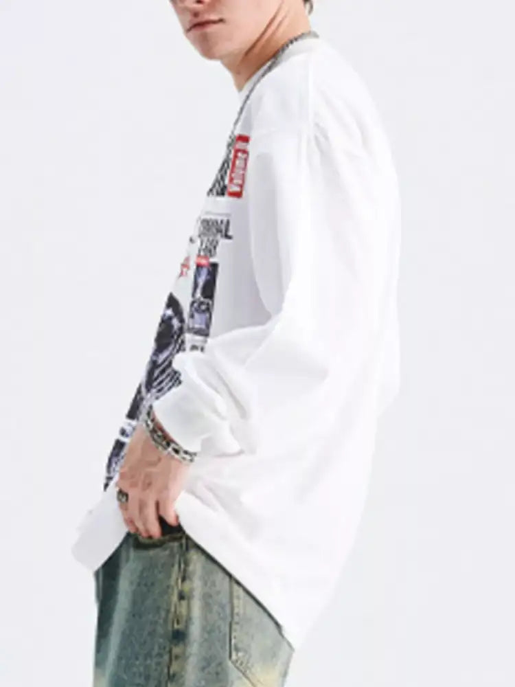 Men’s Graphic Round Neck Long Sleeve T-Shirt