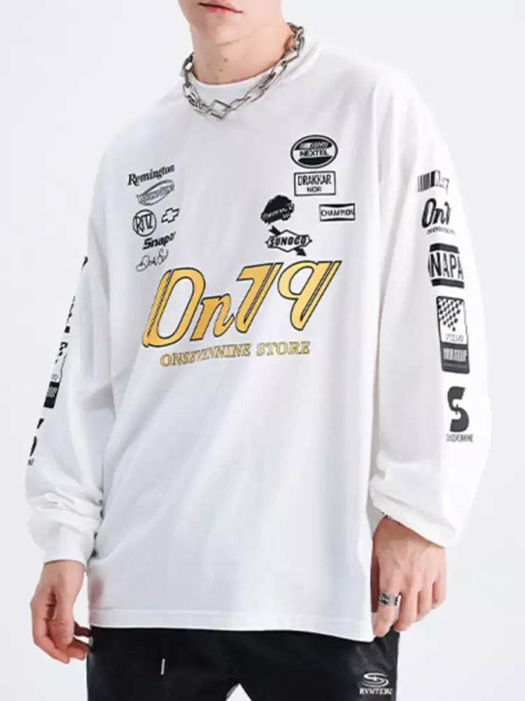 Men’s Graphic Round Neck Long Sleeve T-Shirt