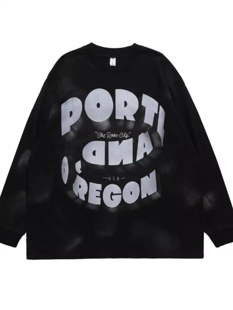 Men’s Graphic Round Neck Long Sleeve T-Shirt