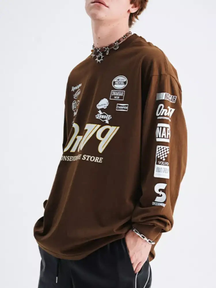 Men’s Graphic Round Neck Long Sleeve T-Shirt