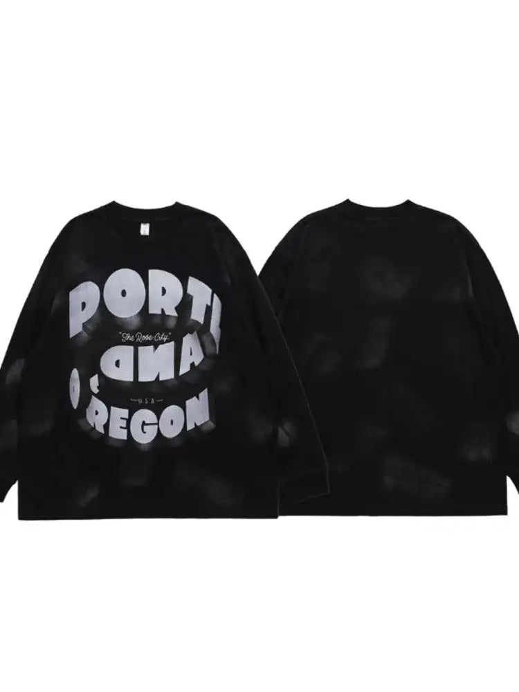 Men’s Graphic Round Neck Long Sleeve T-Shirt