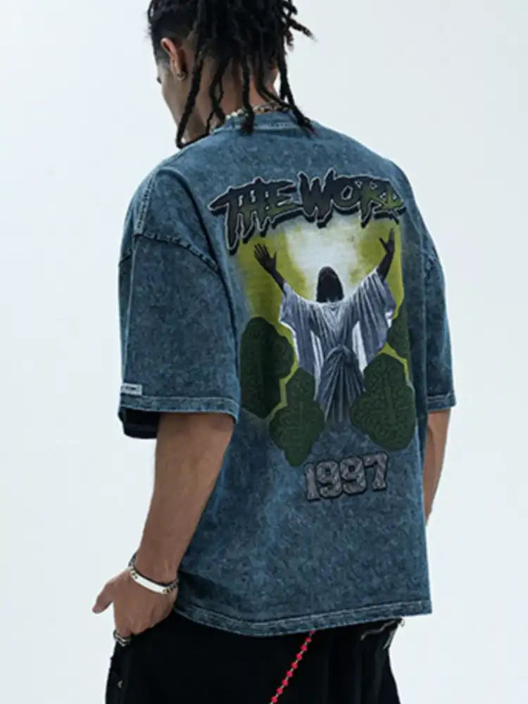 Men’s Graphic Round Neck Short Sleeve T-Shirt