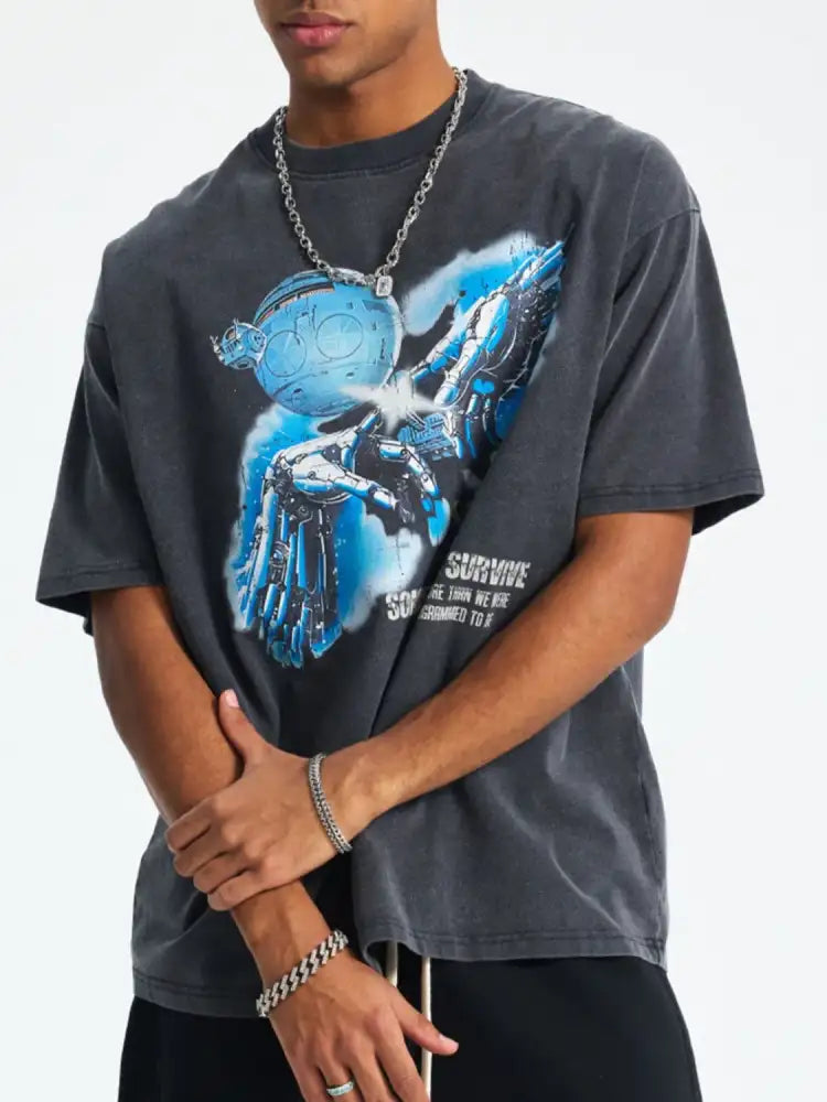 Men’s Graphic Round Neck Short Sleeve T-Shirt