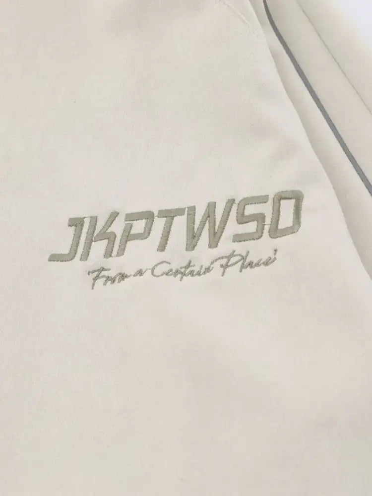 Men’s Letter Graphic Track Jacket with Contrast Trim