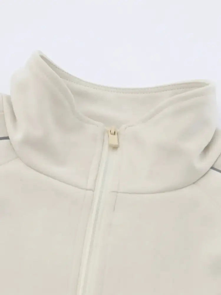 Men’s Letter Graphic Track Jacket with Contrast Trim