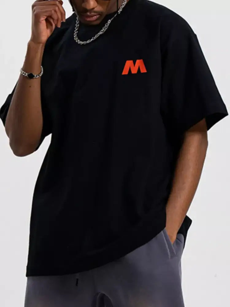 Men’s Letter M Round Neck T-Shirt