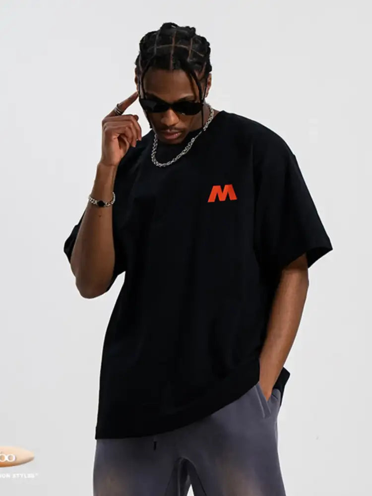 Men’s Letter M Round Neck T-Shirt